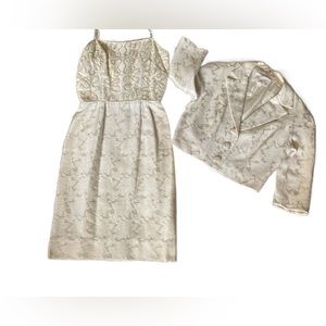 Carol Craig Vintage 1950s 2 piece cream dress and jacket